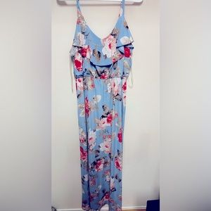 Maxi blue flower dress